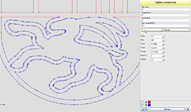 conversion of splines to tangential arcs