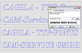 CNC adapted TrueType font contours