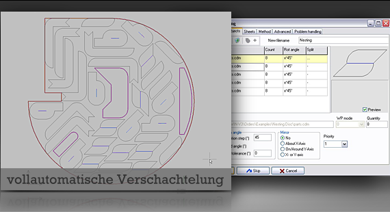 vollautomatische Verschachtelung